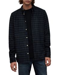 AllSaints - Volans Relaxed Fit Check Flannel Long Sleeve Button-up Shirt - Lyst