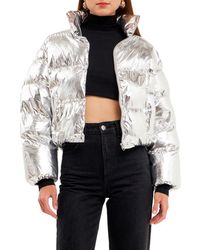 Grey Lab - Crop Puffer Jacket - Lyst