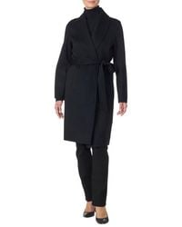 Sofiacashmere - Double Face Wool & Cashmere Wrap Coat - Lyst