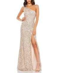 Mac Duggal - Sequin One Shoulder Gown W/ Embellishments - Lyst