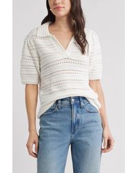 Caslon - Mixed Stitch Polo Sweater - Lyst