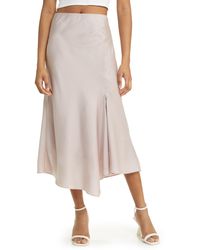 All In Favor - Satin Midi Skirt In At Nordstrom, Size Large - Lyst