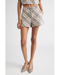 Burberry - Check Cotton Pajama Shorts - Lyst