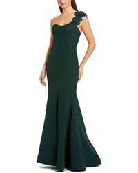 Mac Duggal - Crepe One Shoulder Beaded Flower Mermaid Gown - Lyst