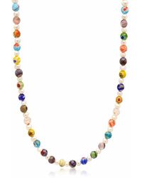 Nialaya - Pearl Necklace With Hand-Painted Glass Beads - Lyst