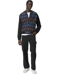 Missoni - Cotton-Blend Bomber Jacket With Zigzag Knit Insert - Lyst
