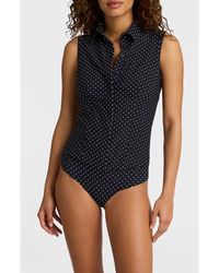 Commando - Classic Printed Sleeveless Button Down Bodysuit - Lyst