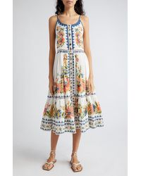 FARM Rio - Delicate Garden A-line Cotton Dress - Lyst