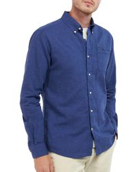 Barbour - Nelson Tailored Fit Solid Linen & Cotton Button-down Shirt - Lyst