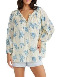 Talisman the Label - Aquarius Floral Cotton Button-Up Shirt - Lyst