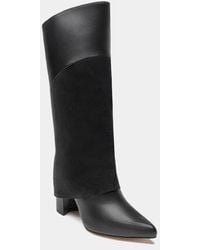 Dante - Leather Tall Overlay Boots Vanilla - Lyst