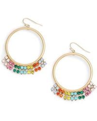 Lyst Swarovski Emma Pave Earrings 1730583 In Metallic Loren Hope Emma Circle Drop Earrings Lyst
