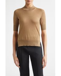Jil Sander - Fine Knit Short Sleeve Cashmere, Virgin Wool & Silk Sweater - Lyst