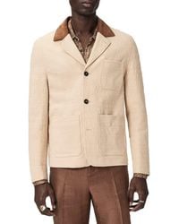 John Varvatos - Barnes Cotton Jacket With Suede Collar - Lyst