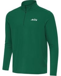 Antigua - New York Jets Intent Quarter-Zip Pullover Top - Lyst