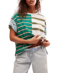 Free People - Get Real Stripe Oversize T-shirt - Lyst