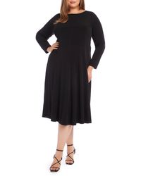 Karen Kane - Kate Long Sleeve Jersey Midi Dress - Lyst