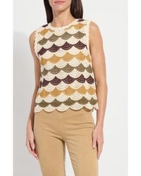Lyssé - Faye Scallop Edge Cotton Blend Shell Top - Lyst