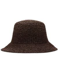 Mango - Crochet Raffia Bucket Hat - Lyst