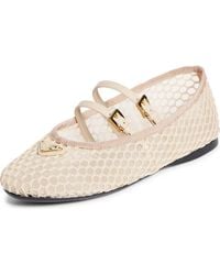Prada - Ballerine Mesh Mary Jane Flat - Lyst