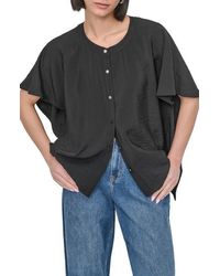 DKNY - Textured Voile Button-Up Shirt - Lyst