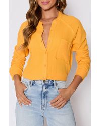 Vici Collection - Chill Cotton Gauze Button-Up Shirt - Lyst