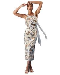 Coast - Muse Embellished Midi Dress - Lyst