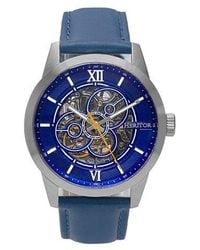 Heritor - Jonas Leather-Band Skeleton Watch - Lyst