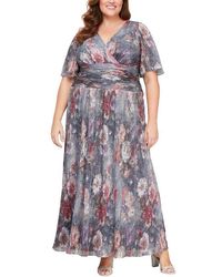 Sl Fashions - Metallic Floral A-Line Maxi Dress - Lyst