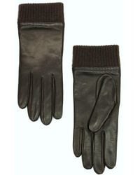 Portolano - Leather Gloves With Cashmere Cuff - Lyst