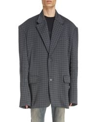 Balenciaga - Houndstooth Oversize Cotton Blend Knit Jacket - Lyst