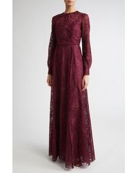 Erdem - Long Sleeve Lace Gown - Lyst