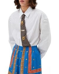 Versace - Loose Fit Stripe Cotton Poplin Button-Up Shirt - Lyst