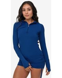 BloqUV - Long Sleeve Sun And Uv Protection Drawstring Coverup Dress - Lyst