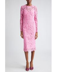 Dolce & Gabbana - Long Sleeve Cordonetto Lace Sheath Dress - Lyst