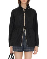 Burberry - Check Trim Nylon Parka - Lyst