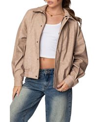 Edikted - Mori Oversize Faux Leather Jacket - Lyst