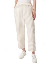 Jones New York - Stripe Linen Blend Wide Leg Crop Pants - Lyst