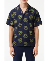 Lacoste - Regular Fit Performance Golf Short Sleeve Button-Up Shirt - Lyst