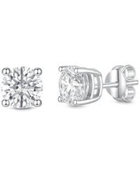 Donatello Gian - Sterling Round Large Moissanite Studs - Lyst