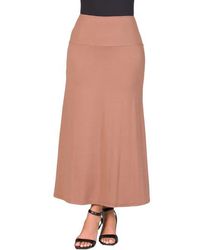 24seven Comfort Apparel - Elastic Waist Maxi Skirt - Lyst
