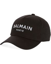 Balmain - Logo Embroidered Cotton Baseball Cap - Lyst