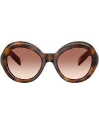 Prada - 53Mm Gradient Round Sunglasses - Lyst