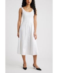 Open Edit - Seamed Strech Cotton Poplin Midi Dress - Lyst