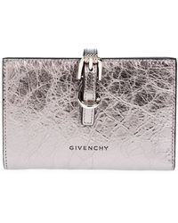 Givenchy - Voyou Crinkled Metallic Leather Bilfold Wallet - Lyst