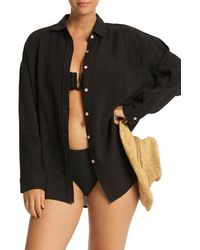 Sea Level - Sunset Beach Oversize Cotton Cover-Up Shirt - Lyst