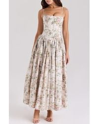 House Of Cb - Ysabella Floral Maxi Sundress - Lyst