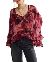 Free People - Day Dreaming Ruffle Trim Top - Lyst