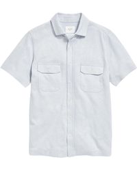 Billy Reid - Hemp & Cotton Knit Short Sleeve Button-up Shirt - Lyst