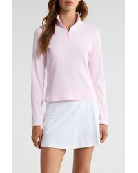 G/FORE - Rib Knit Quarter Zip Golf Top - Lyst
